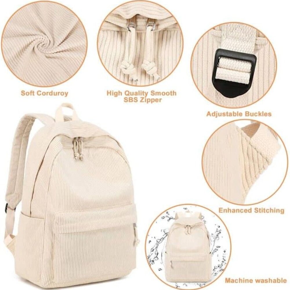 Lightweight Beige Daypack With Multiple Pockets -… - image 8